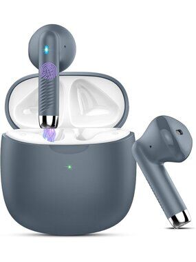 Wireless Dark Grey Stereo Bass Ear Noise Cancelling Mic 32H Bluetooth 5.4 Earbud
